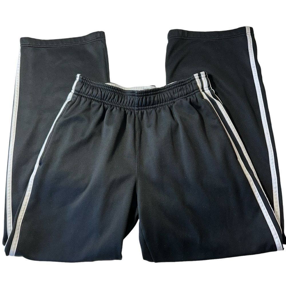 Adidas Youth Straight‎ Leg Black Track Sweatpants, L